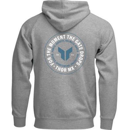 HOODIE ZIP UP BADGE HTR GRAY L