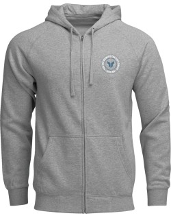 HOODIE ZIP UP BADGE HTR GRAY X