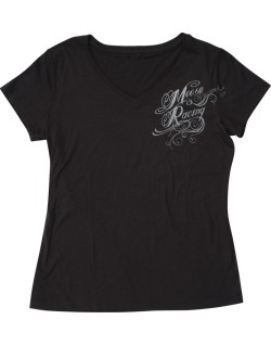TEE WMN FLOURISH SCRIPT BLACK 