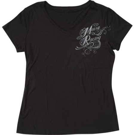 TEE WMN FLOURISH SCRIPT BLACK 