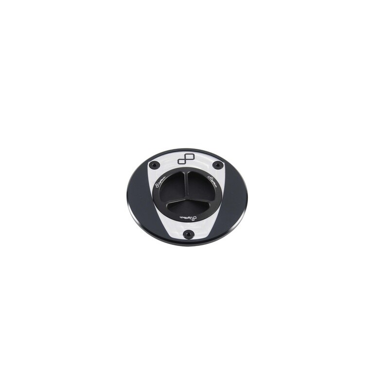 Bouchon de réservoir LIGHTECH aluminium à vis noir et blanc - BMW S1000R / RR
