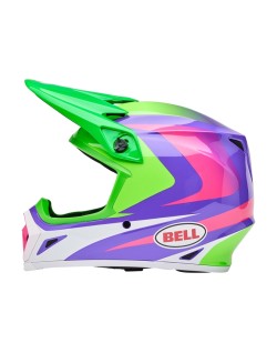 Casque BELL MX-9 Mips - Jackal Gloss Hi-Viz Green/Purple