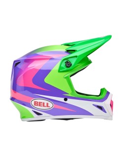Casque BELL MX-9 Mips - Jackal Gloss Hi-Viz Green/Purple