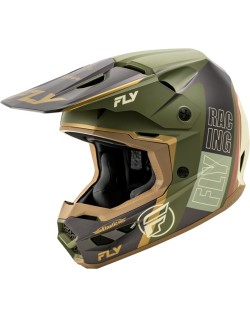 Casque FLY RACING Kinetic Rally - Matte Moss Grey/Khaki/Off-White