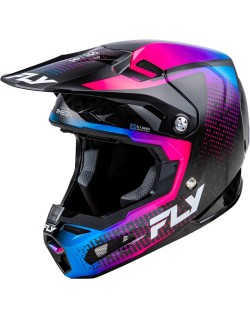 Casque FLY RACING Formula S Carbon Protocol - noir carbone/bleu/rose