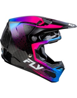 Casque FLY RACING Formula S Carbon Protocol - noir carbone/bleu/rose