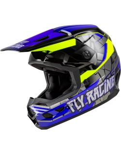 Casque enfant FLY RACING Kinetic Scorched - bleu/gris/Hi-Vis