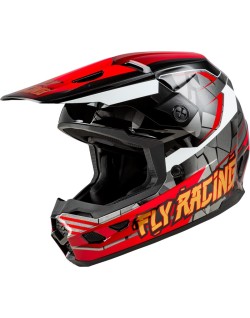 Casque enfant FLY RACING Kinetic Scorched - rouge/noir/blanc