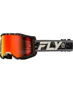 Masque FLY RACING Zone gris/noir - éclair rouge fumé