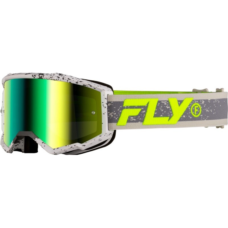 Masque FLY RACING Zone Dark Grey/Hi-Vis - écran Iridiscent Green Masque FLY RACING Zone Dark Grey/Hi-Vis - écran Iridiscent Green