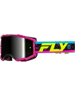 Masque FLY RACING Zone rose/noir - écran noir fumé