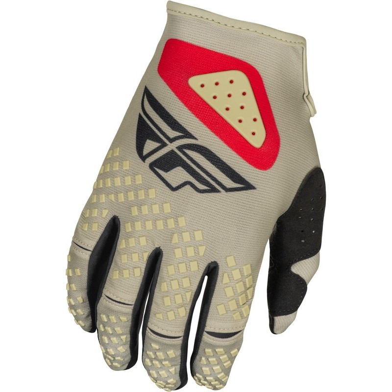 Gants FLY RACING Kinetic SYM - gris clair/rouge/noir Gants FLY RACING Kinetic SYM - gris clair/rouge/noir