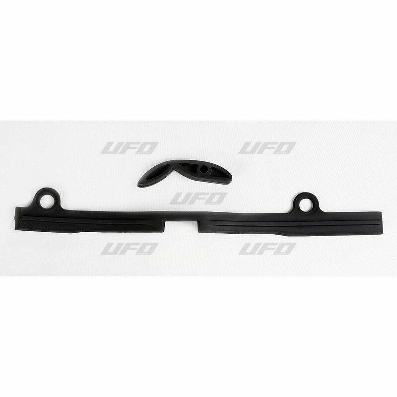 Kit patin de bras oscillant + patin de chaîne inférieur UFO noir KTM Kit patin de bras oscillant + patin de chaîne inférieur UFO noir KTM