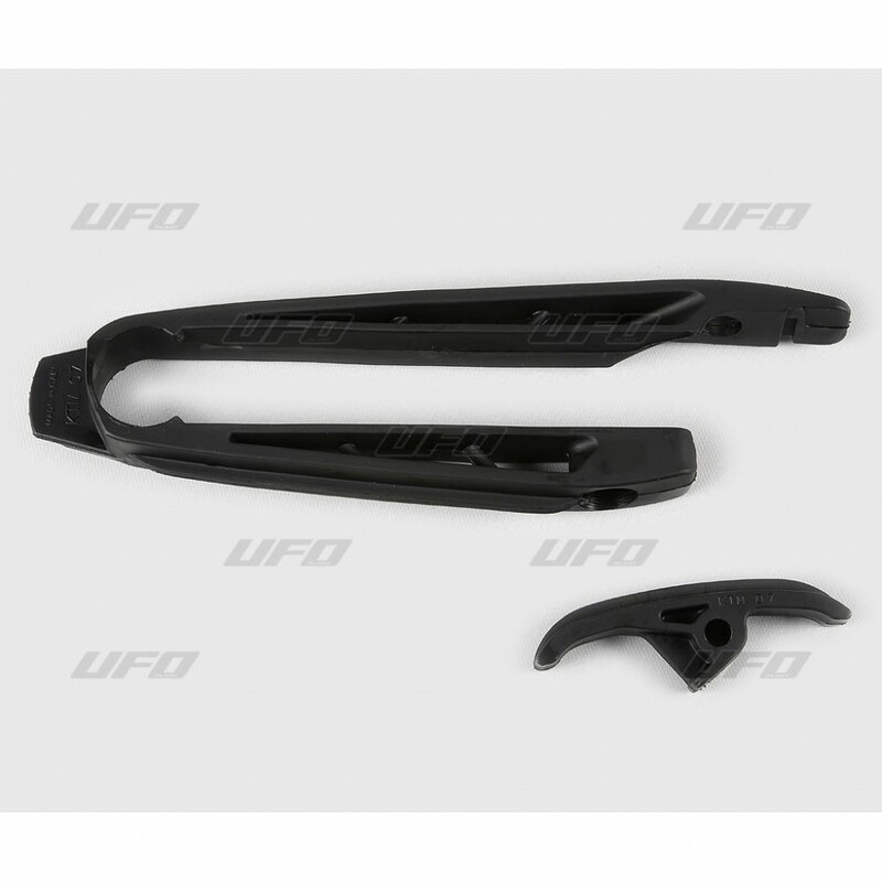 Kit patin de bras oscillant + patin de chaîne inférieur UFO noir KTM Kit patin de bras oscillant + patin de chaîne inférieur UFO noir KTM