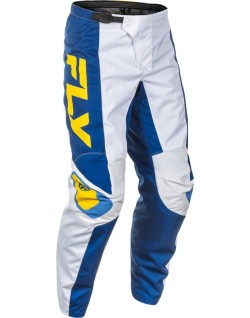 Pantalon FLY RACING F-16 - blanc/bleu foncé/jaune
