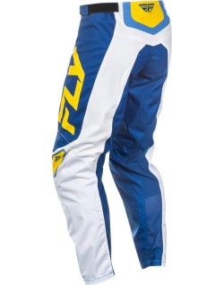 Pantalon FLY RACING F-16 - blanc/bleu foncé/jaune