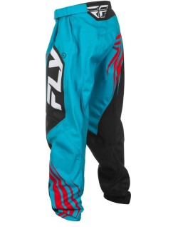 Pantalon enfant FLY RACING F-16 - Cyan/noir/rouge