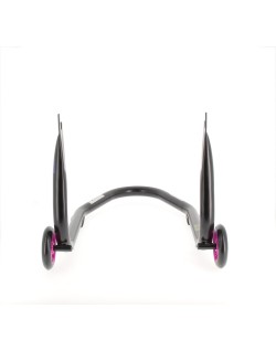 Béquille arrière BIHR Home Track fixe supports en "V" noir mat roues rose
