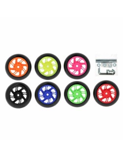 Béquille arrière BIHR Home Track fixe supports en "V" noir mat roues rose