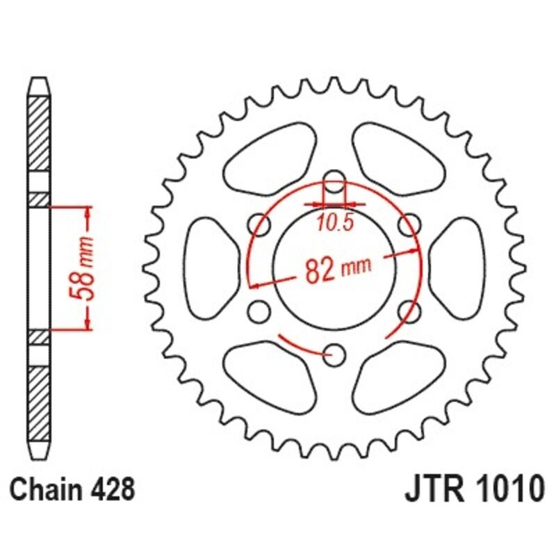 Couronne JT SPROCKETS acier 1010 - 429 Couronne JT SPROCKETS acier 1010 - 429