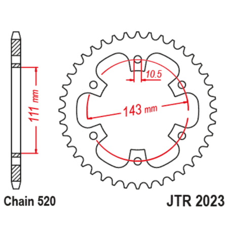 Couronne JT SPROCKETS acier standard 2023 - 520