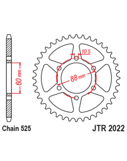Couronne JT SPROCKETS acier standard 2022 - 525