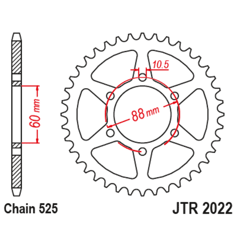 Couronne JT SPROCKETS acier standard 2022 - 525