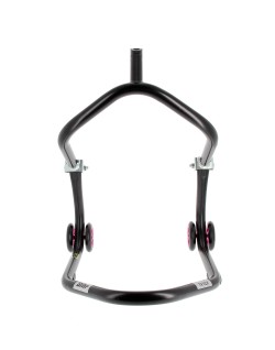 Béquille avant sous té BIHR Home Track noir mat roues rose