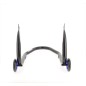 Béquille arrière BIHR Home Track fixe supports en "V" noir mat roues bleu Béquille arrière BIHR Home Track fixe supports en "V" noir mat roues bleu