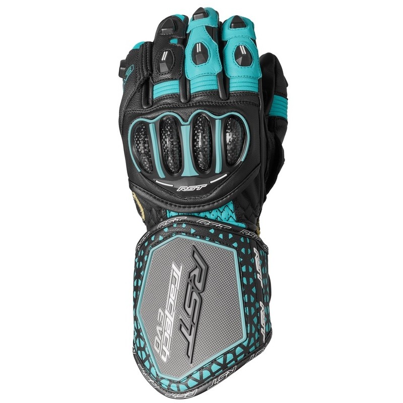 Gants femme RST TracTech Evo 4 - noir/aqua/gris Gants femme RST TracTech Evo 4 - noir/aqua/gris