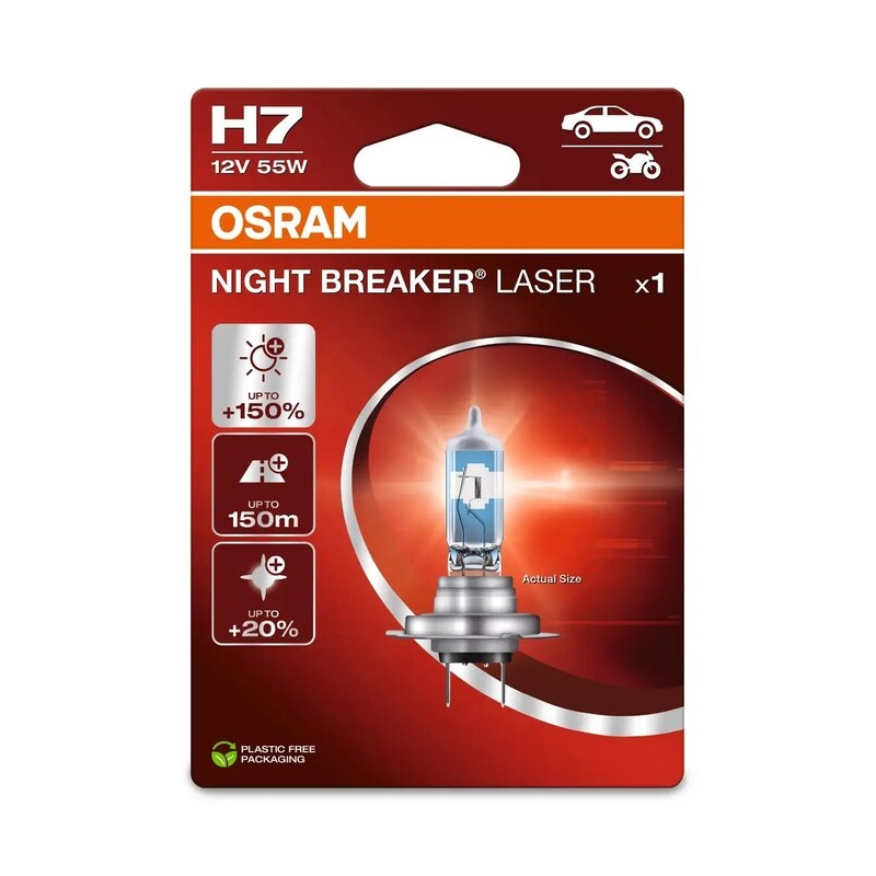 Ampoule OSRAM H7 Night Breaker Laser 12V 55W PX26d - à l'unité Ampoule OSRAM H7 Night Breaker Laser 12V 55W PX26d - à l'unité