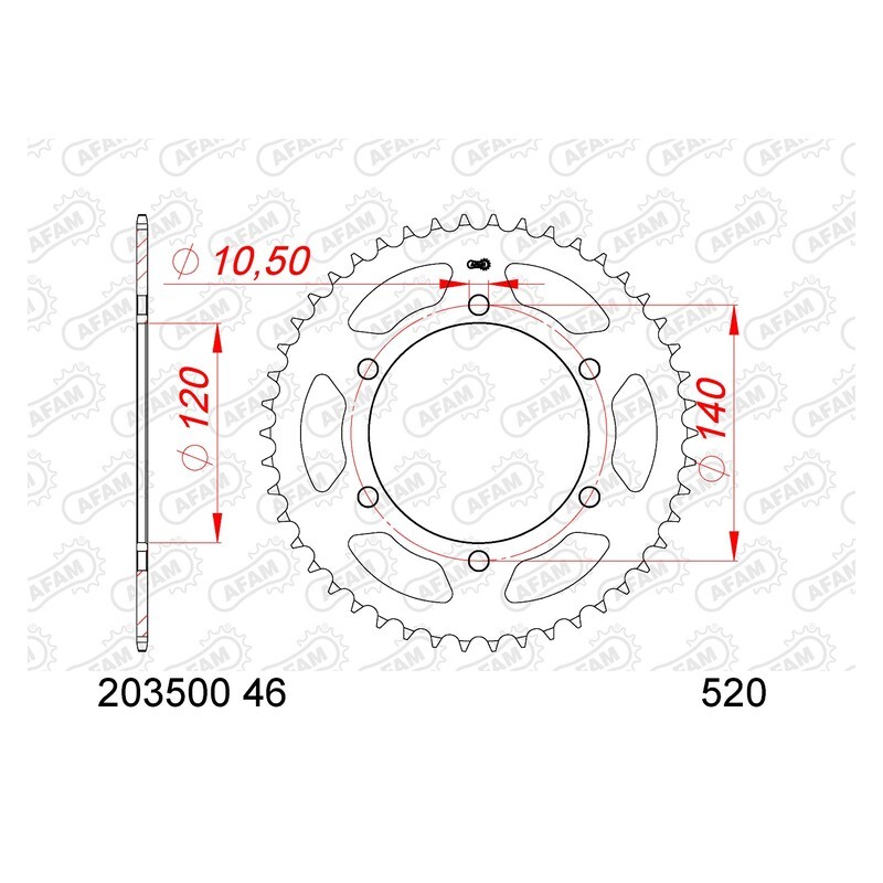 Couronne AFAM acier standard 203500 - 520 Couronne AFAM acier standard 203500 - 520