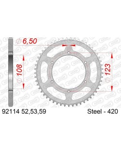 Kit chaîne AFAM A420M 11/59 - Couronne arrière standard Type 92114