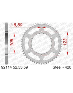 Kit chaîne AFAM A420M 11/59 - Couronne arrière standard Type 92114