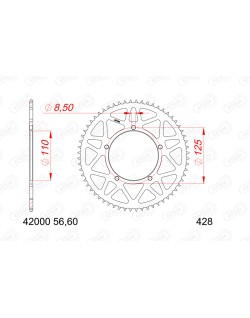 Kit chaîne AFAM A428M 13/60 - Couronne arrière en aluminium Type 42000
