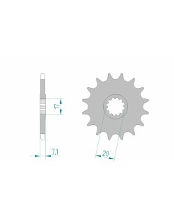 Kit chaîne AFAM A420M 11/60 - Couronne arrière standard Type 47103