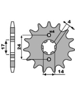 Kit chaîne DID/PBR 420D 11/53 (ratio OEM) renforcé - couronne acier standard 4412