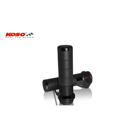 KOSO heated grips Titan-X for Harley Davidson with electronic throttle grip, black