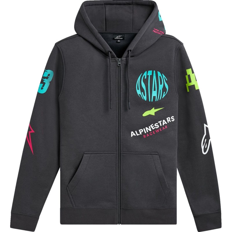 HOODIE ZIP VARIEGATE GUNMETAL 