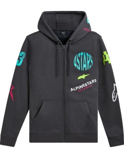 HOODIE ZIP VARIEGATE GUNMETAL 