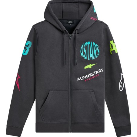 HOODIE ZIP VARIEGATE GUNMETAL 