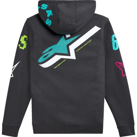 HOODIE ZIP VARIEGATE GUNMETAL 