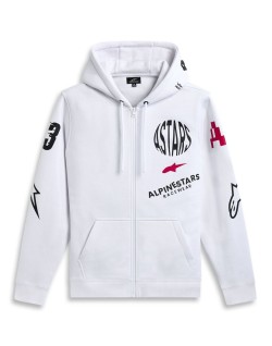 HOODIE ZIP VARIEGATE WHITE 2XL