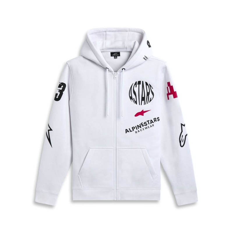 HOODIE ZIP VARIEGATE WHITE 2XL