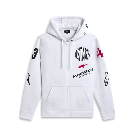 HOODIE ZIP VARIEGATE WHITE 2XL