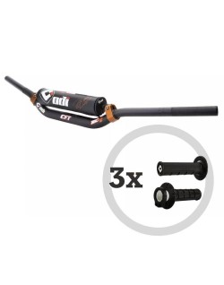 Kit guidon ODI CFT Podium MX + 3 paires de revêtements MX V2 Lock-On semi-gaufrés