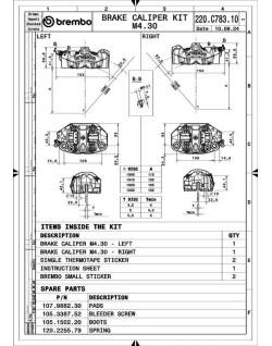 Paire d'étrier de frein avant radial BREMBO UPGRADE GP4-RS 4 pistons Ø30mm