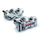 Paire étriers BREMBO UPGRADE GP4RX (usinés CNC nickelé) - 100mm (avec plaquettes)