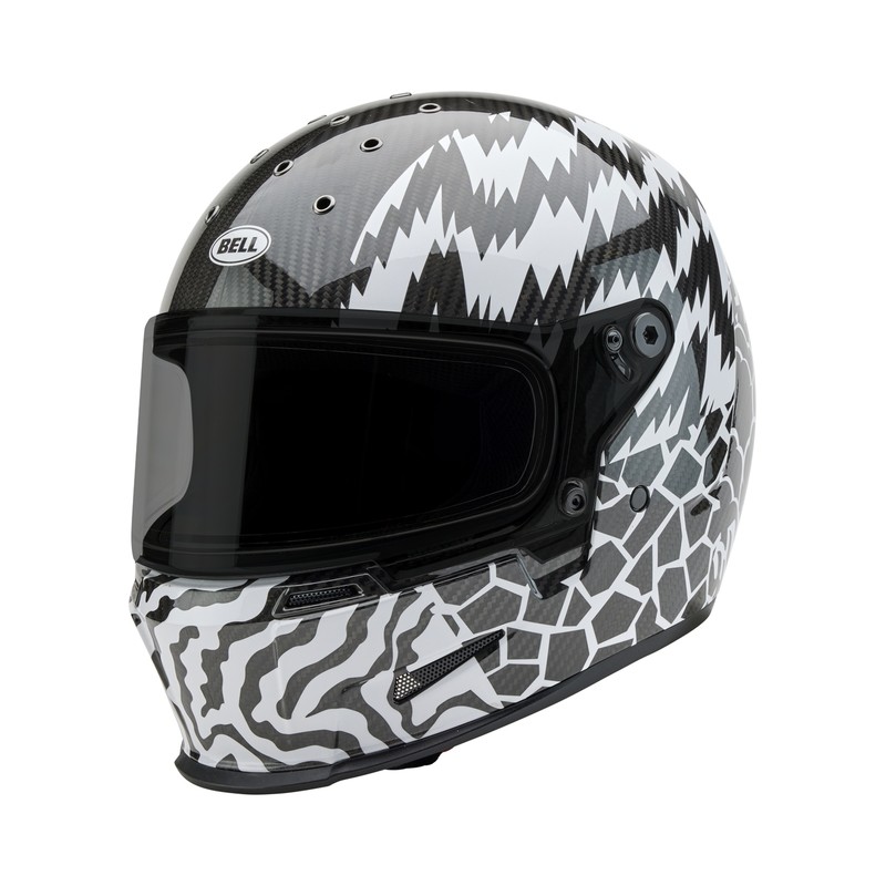 Casque BELL Eliminator Carbon - Deathspray Gloss Black/White/Black Casque BELL Eliminator Carbon - Deathspray Gloss Black/White/Black