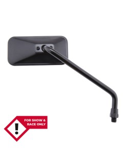 SHIN YO Chopper mirror, long, rectangular, black, right